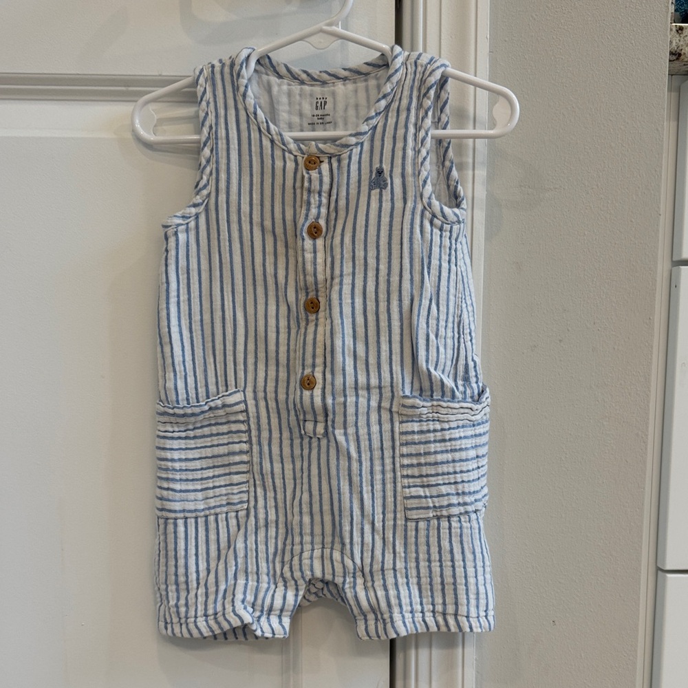 Baby GAP Blue Striped Romper